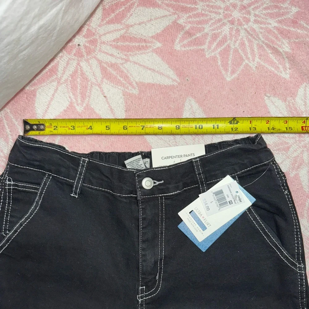 Ultra Flirt Black Carpenter Pants with White Stitching - Picture 6 of 6